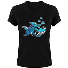 Load image into Gallery viewer, Blue Shark with sunglasses t-shirt
