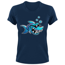 Load image into Gallery viewer, Blue Shark with sunglasses t-shirt
