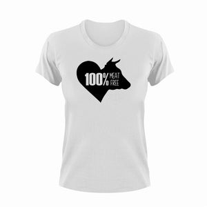100% meat free T-Shirtbeef, Ladies, meat free, Mens, Unisex, Vegan