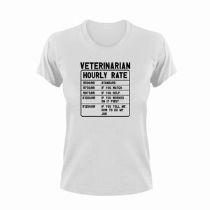 Veterinarian Hourly Rate Funny T-Shirtfunny, Hourly Rate, hourly rates, Ladies, Mens, Unisex, Vet, Veterinarian