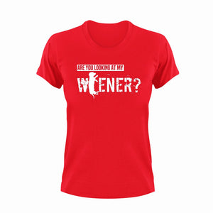 Are You Looking At My Weiner T-Shirtdachshund, dad, Dad Jokes, dog, dogs, fun, funny, Ladies, Mens, Unisex