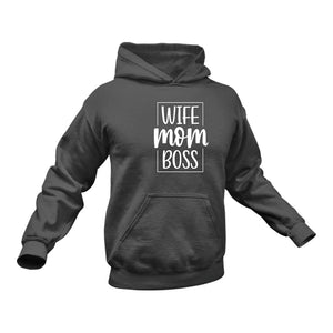 Wife Mom Boss Hoodie . Best Birthday Gift or Christmas Present