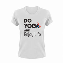 Load image into Gallery viewer, Do yoga and enjoy life T-Shirthappiness, happy, Ladies, life, Mens, Unisex, yoga
