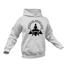 Load image into Gallery viewer, Breathe Smile Love Yoga Cotton Hoodie, Best Gift Idea for Yoga Instructors
