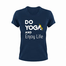 Load image into Gallery viewer, Do yoga and enjoy life T-Shirthappiness, happy, Ladies, life, Mens, Unisex, yoga

