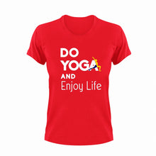 Load image into Gallery viewer, Do yoga and enjoy life T-Shirthappiness, happy, Ladies, life, Mens, Unisex, yoga
