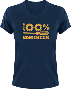100% Engineer T-Shirt100%, engineer, job, Ladies, Mens, Unisex