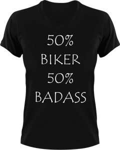 Badass Biker T-Shirt50% 50%, badass, biker, Ladies, Mens, motorcycles, Unisex