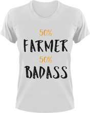 Load image into Gallery viewer, Badass Farmer T-Shirt50% 50%, badass, farmer, farming, Ladies, Mens, Unisex
