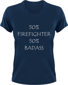 Badass Firefighter T-Shirt50% 50%, badass, fire, Firefighter, fireman, firetruck, job, Ladies, Mens, Unisex