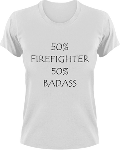 Badass Firefighter T-Shirt50% 50%, badass, fire, Firefighter, fireman, firetruck, job, Ladies, Mens, Unisex
