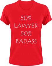 Load image into Gallery viewer, Badass Lawyer T-Shirt50% 50%, badass, job, Ladies, law, lawyer, Mens, Unisex

