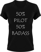 Load image into Gallery viewer, Badass Pilot T-Shirt50% 50%, airplane, badass, job, Ladies, Mens, pilot, transportation, Unisex
