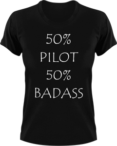 Badass Pilot T-Shirt50% 50%, airplane, badass, job, Ladies, Mens, pilot, transportation, Unisex