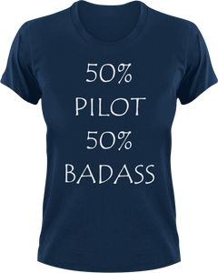 Badass Pilot T-Shirt50% 50%, airplane, badass, job, Ladies, Mens, pilot, transportation, Unisex
