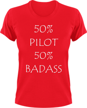 Load image into Gallery viewer, Badass Pilot T-Shirt50% 50%, airplane, badass, job, Ladies, Mens, pilot, transportation, Unisex
