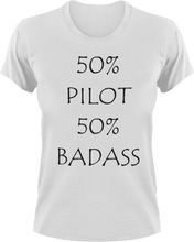Load image into Gallery viewer, Badass Pilot T-Shirt50% 50%, airplane, badass, job, Ladies, Mens, pilot, transportation, Unisex

