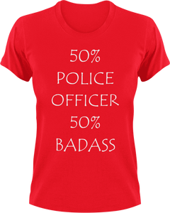 Badass Police Officer T-Shirt50% 50%, badass, job, Ladies, Mens, police, Police Dog, Police Officer, Unisex