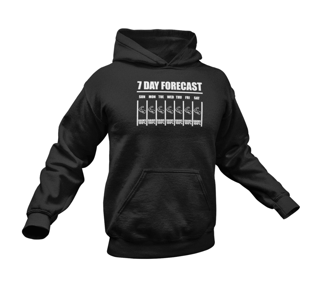 7 Day Forecast 100% Gains Gym Hoodie