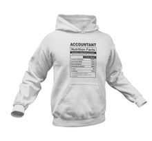 Load image into Gallery viewer, Accountant Nutrition Facts Funny Hoodie

