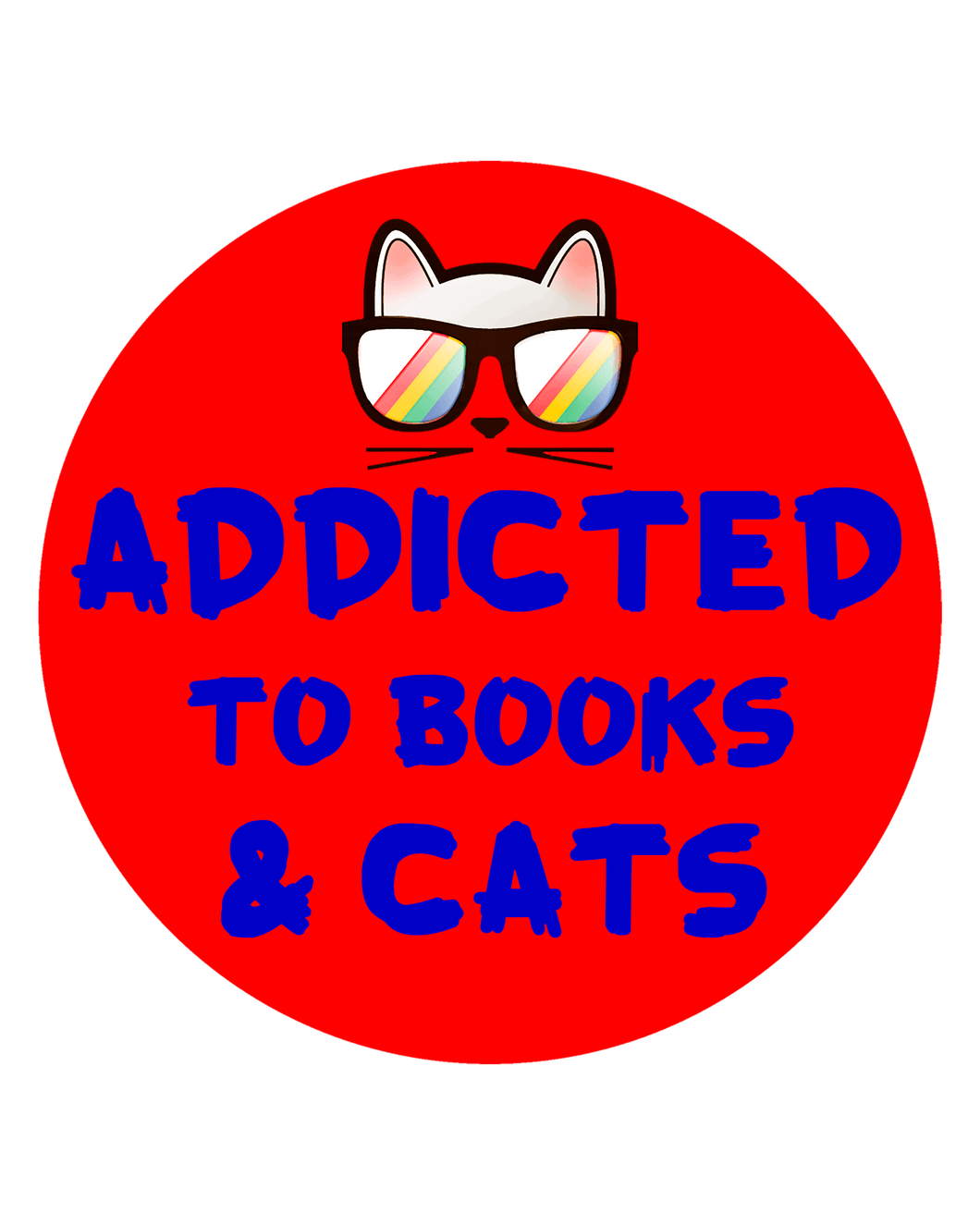 Addicted to books and cats T-Shirtanimals, books, cat, Ladies, Mens, pets, Unisex