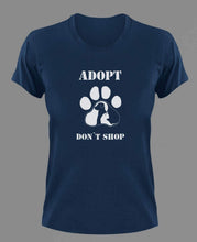 Load image into Gallery viewer, Adopt Don&#39;t Shop With Big Paw T-ShirtAdopt, animals, cat, dog, Ladies, Mens, Unisex
