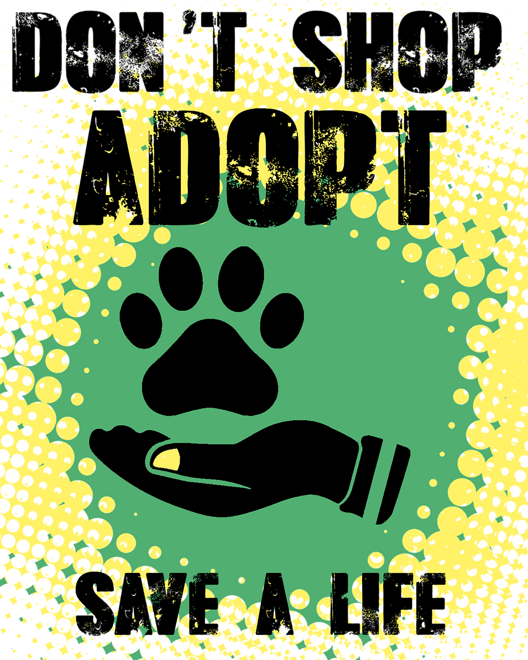 Adopt Don't Shop Save A Life T-ShirtAdopt, animals, cat, dog, Ladies, Mens, pets, Unisex