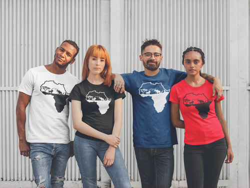 Africa Silhouette T-shirtafrica, animals, elephants, Ladies, lion, Mens, south africa, tree, Unisex