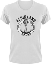 Load image into Gallery viewer, Afrikaans 100% Eg Gewaarborg Afrikaans T-Shirtafrikaans, Ladies, Mens, Unisex, windmill, windpomp
