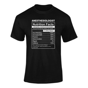 Anesthesiologist Nutrition Facts Funny T-ShirtAnesthesiologist, funny, Ladies, medical, Mens, Nutrition Facts, Unisex