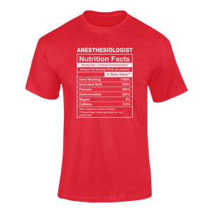 Anesthesiologist Nutrition Facts Funny T-ShirtAnesthesiologist, funny, Ladies, medical, Mens, Nutrition Facts, Unisex