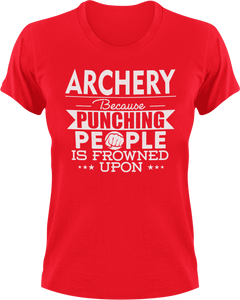 Archery not punching T-Shirtarchery, Because punching people, hunting, Ladies, Mens, sport, Unisex