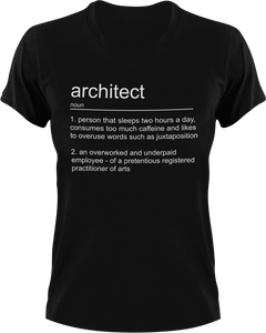 Architect T-Shirtarchitect, job, Ladies, Mens, noun, Unisex