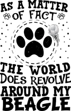 Load image into Gallery viewer, As A Matter Of Fact The World Does Revolve Around My Beagle Dog T-Shirtbeagle, dog, dogs, funny, Ladies, Mens, pets, Unisex

