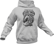 Load image into Gallery viewer, Astronaut Surf club printed on grey hoodie
