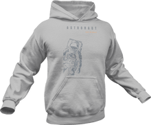 Load image into Gallery viewer, Astronaut lost in space printed on a grey hoodie
