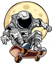 Load image into Gallery viewer, Astronaut On Skateboard Kids T-Shirtastronaut, boy, dog, girl, kids, neice, nephew
