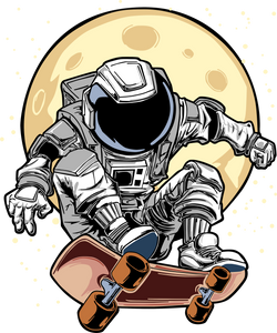 Astronaut On Skateboard Kids T-Shirtastronaut, boy, dog, girl, kids, neice, nephew
