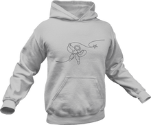 Load image into Gallery viewer, Astronaut roping a star printed on a grey hoodie
