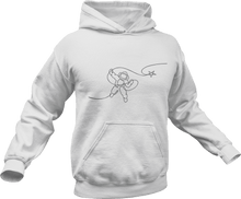 Load image into Gallery viewer, Astronaut roping a star printed on a white hoodie
