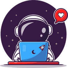 Load image into Gallery viewer, Astronaut on computer T-Shirtastronaut, computer, Ladies, Mens, space, Unisex
