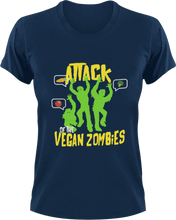 Load image into Gallery viewer, Attack of the Vegan Zombies T-ShirtHalloween, Ladies, Mens, Unisex, Vegan, zombie
