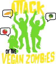 Load image into Gallery viewer, Attack of the Vegan Zombies T-ShirtHalloween, Ladies, Mens, Unisex, Vegan, zombie
