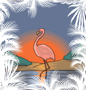 Beach Flamingo Novelty T-Shirtbeach, beach fun, bird, flamingo, Ladies, Mens, pretty, Unisex