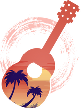 Load image into Gallery viewer, Beach Guitar T-Shirtbeach, beach fun, guitar, Ladies, Mens, music, music lover, musician, rock music, Unisex
