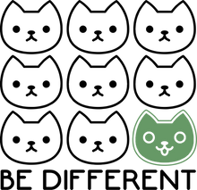 Load image into Gallery viewer, Be different T-Shirtcat, dog, dogs, Ladies, Mens, motivation, pets, Unisex
