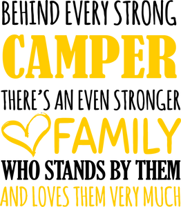 Strong Camper T-ShirtAdventure, Behind every, camper, campfire, camping, family, Ladies, Mens, strong, Unisex
