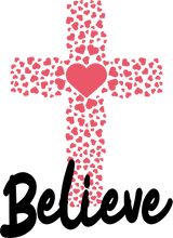 Load image into Gallery viewer, Believe Cross Christian T-Shirtbelieve, christian, cross, heart, hearts, Ladies, love, Mens, Unisex
