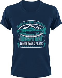 Benny's bait shop and sushi bar T-Shirtdad, Dad Jokes, fatherhood, Fathers day, fishing, Ladies, Mens, Unisex