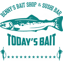 Load image into Gallery viewer, Benny&#39;s bait shop and sushi bar T-Shirtdad, Dad Jokes, fatherhood, Fathers day, fishing, Ladies, Mens, Unisex
